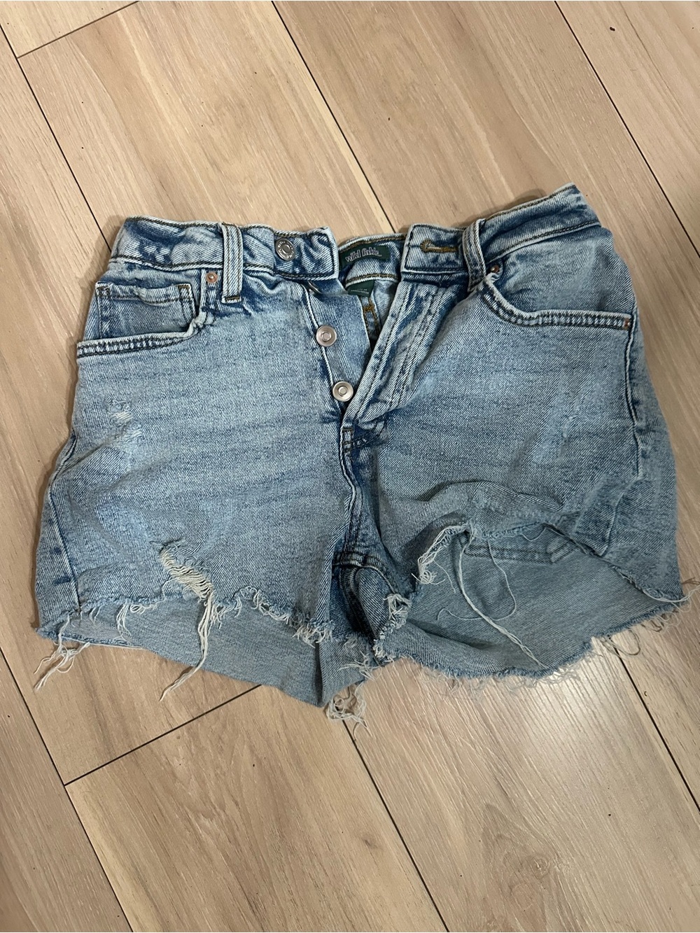 wild fable Light Blue Frayed Denim Shorts